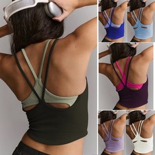 Tank Tops for Women - Color Block with Built in Bra Yoga Running Gym Sports Bra