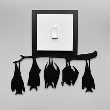 Hanging Bats Light Switch Surround &ndash; Gothic Bat Wall Plate Cover | Spooky D&eacute;cor