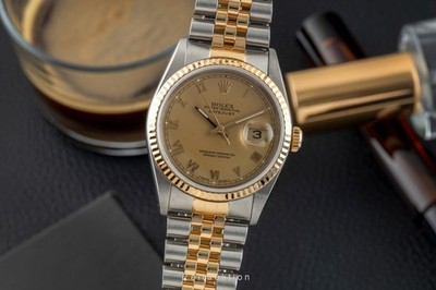 Rolex Datejust 36 Stahl / Gold Automatik Gold Dial Ref. 16233 X-Serie