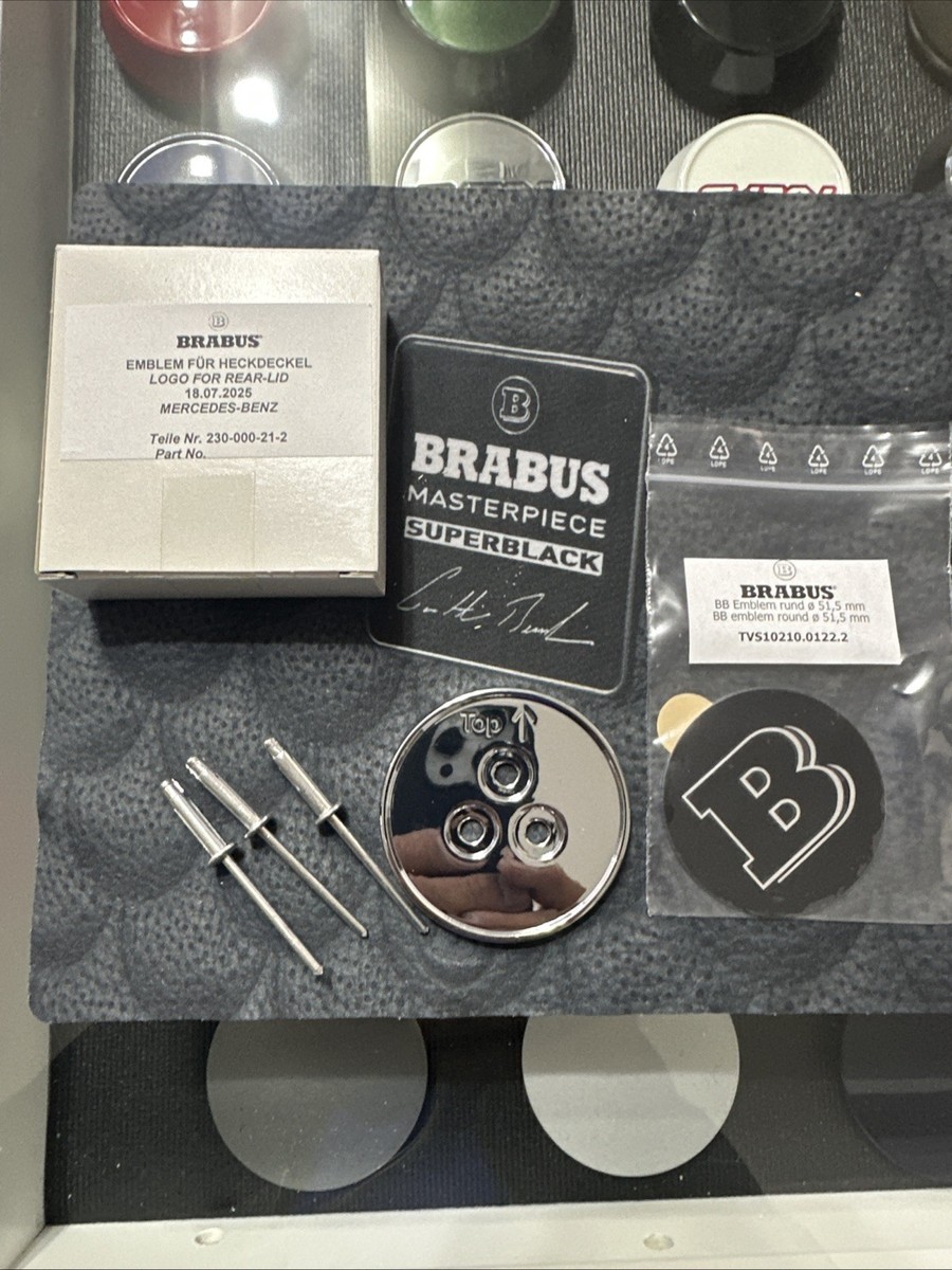 Brabus Logo Rear Emblem Badge Chrome #176-000-21 Made In Germany