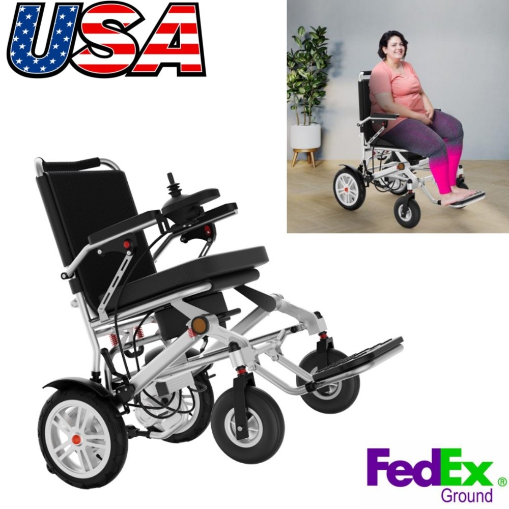 38LB Lightweight Foldable Electric Wheelchairs For Adults All Terrain 500W Moter