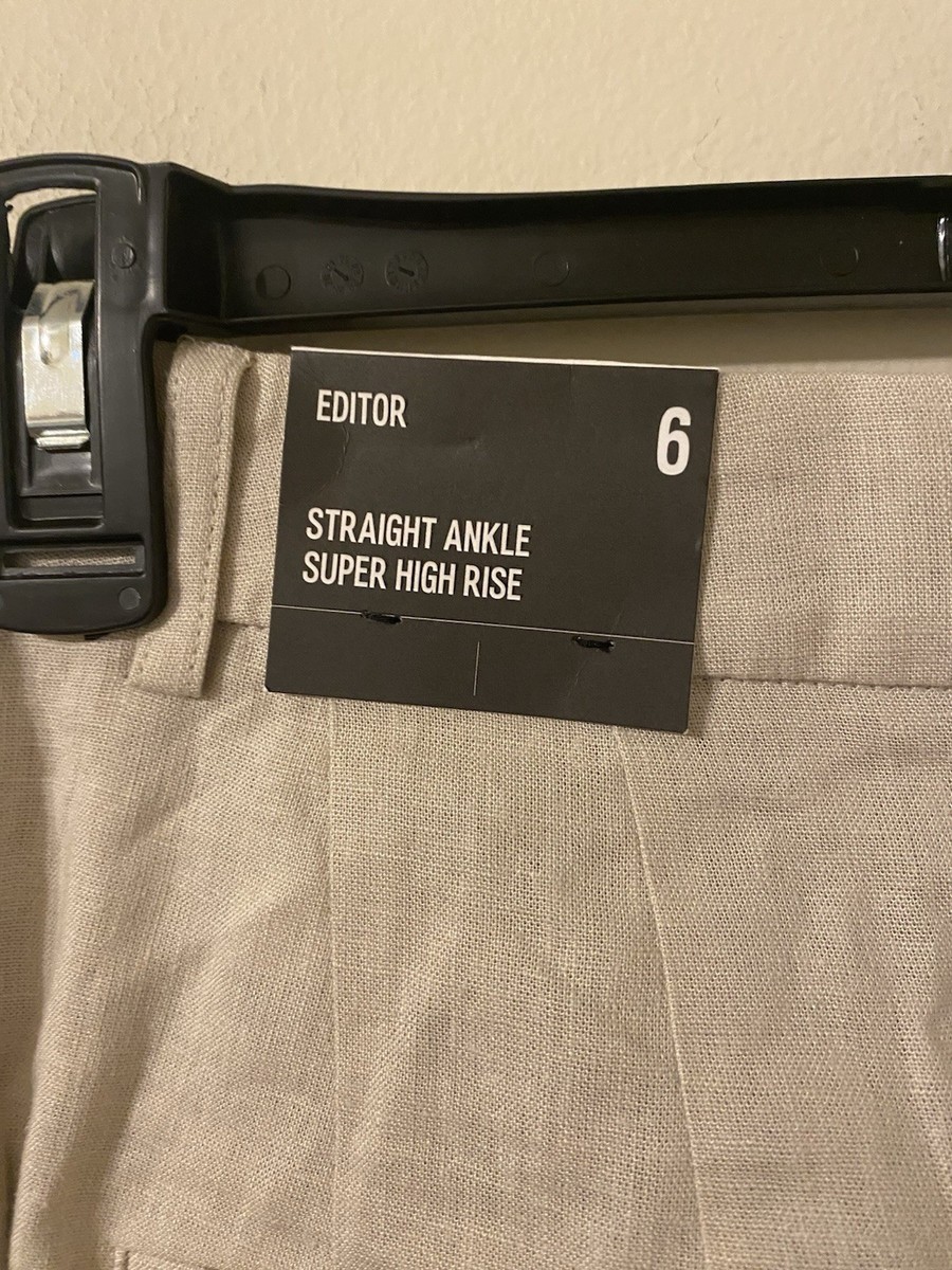 New NWT Beige Express Editor Straight Ankle Super High Rise Slacks Size 6 View 2