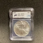 1995 American Silver Eagle MS70 ICG Signed By Austin Hutto