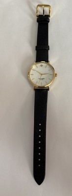 Kate Spade New York Metro Watch Womens 38mm Gold PlateBlack Leather Need Battery