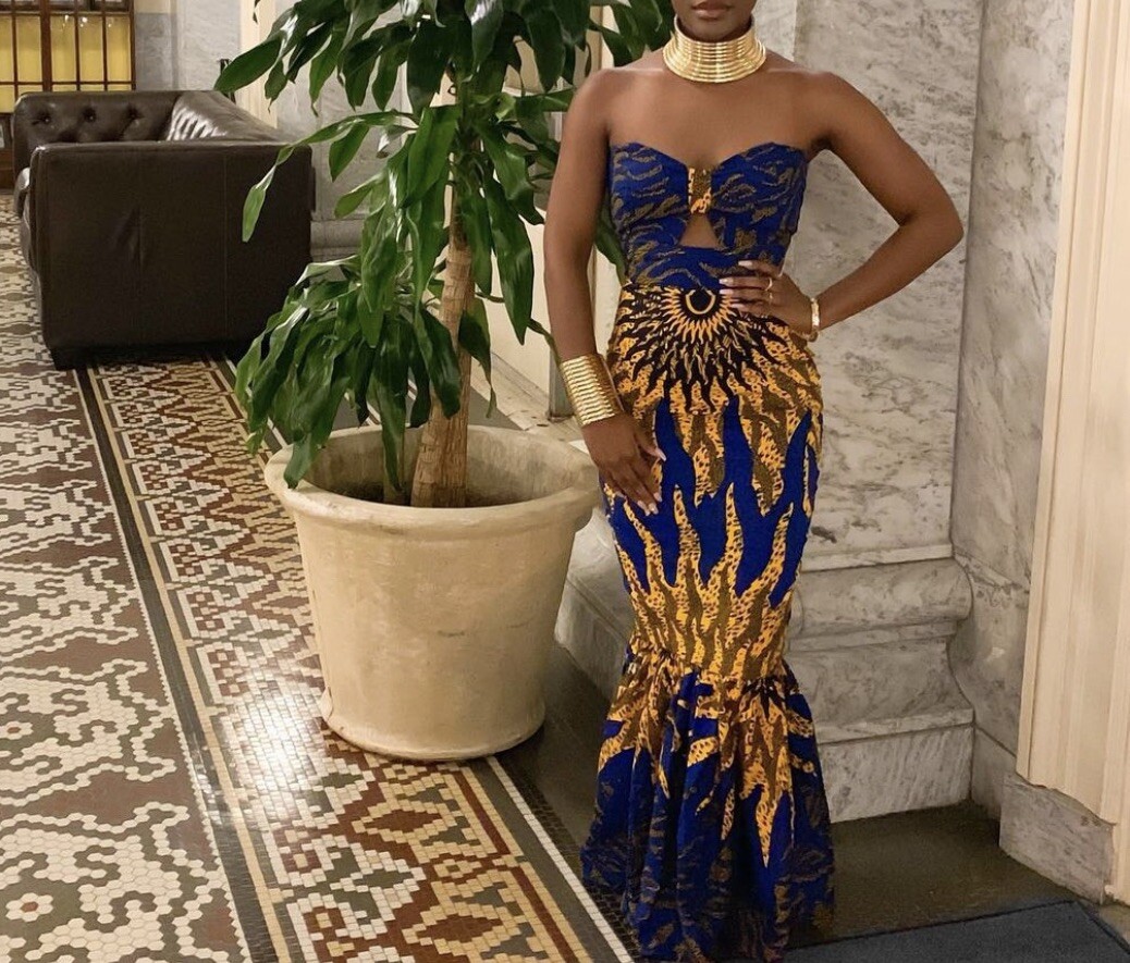 blue kente dress Blue Kente Dress