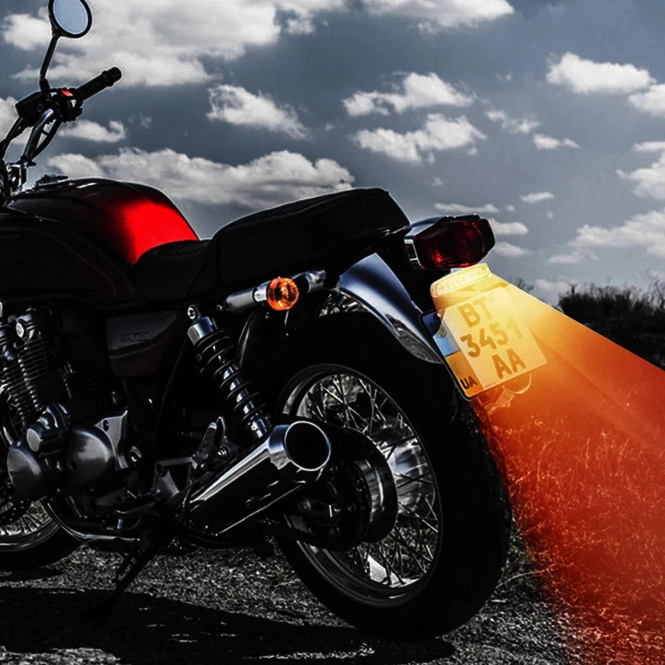 Luz trasera de freno universal para piezas de moto Indicador trasero lámpara LED Foto 2 de 4