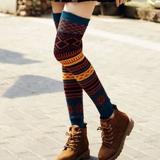 Colourful Bohemian Print Winter Leg Warmers Warm Legwear