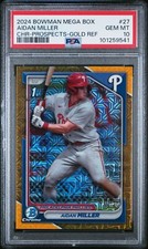 2024 Bowman Chrome Aidan Miller Gold Refractor Prospect /50 213 PSA 10 GEM