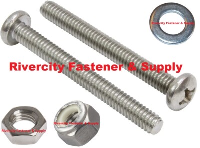 Hillman #10-24 x 2 in. Stainless Phillips Flat-Head Machine Screws, 5 Hillman #10-24 x 2 in. Stainless Phillips Flat-Head Machine Screws, 5