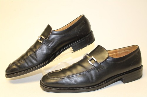 Salvatore Ferragamo Men Size 12 D Black Leather Loafers Italy Made Shoes UG25388