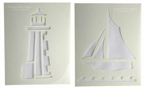Lighthouse/Sailboat Stencils Mylar 2 Pieces of 14 Mil 8 X 10 Inches - Picture 5 of 7