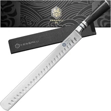 Kessaku 12" Carving Slicing Knife - Ronin Series - Granton Edge Stainless Steel