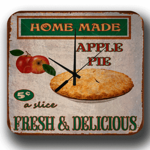 Details About Homemade Apple Pie Vintage Retro Kitchen Metal Tin Sign Style Wall Clock