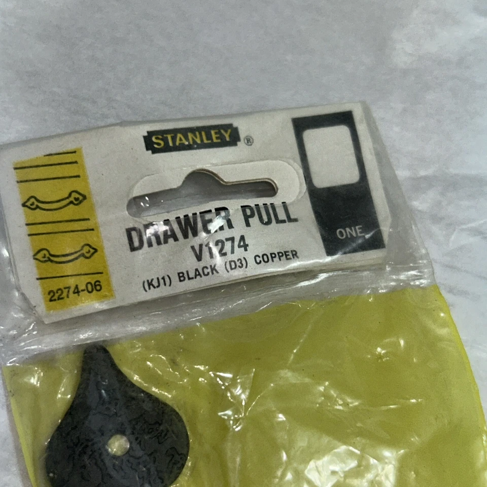 Lote De 10 DE COLECCIÓN STANLEY PUERTA VENTANA GABINETE CAJÓN TIRADOR NEGRO FORJADO EE. UU. NOS Foto 3 de 4