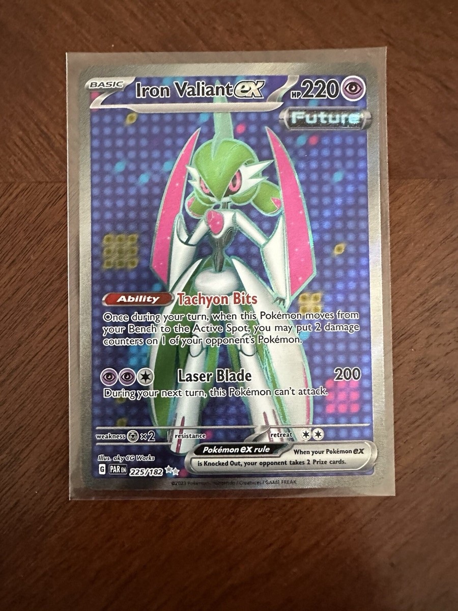 Pokemon Iron Valiant ex 225/182 Paradox Rift SV Ultra Rare Full Art NM Pokemon Iron Valiant ex 225/182 Paradox Rift SV Ultra Rare Full Art NM