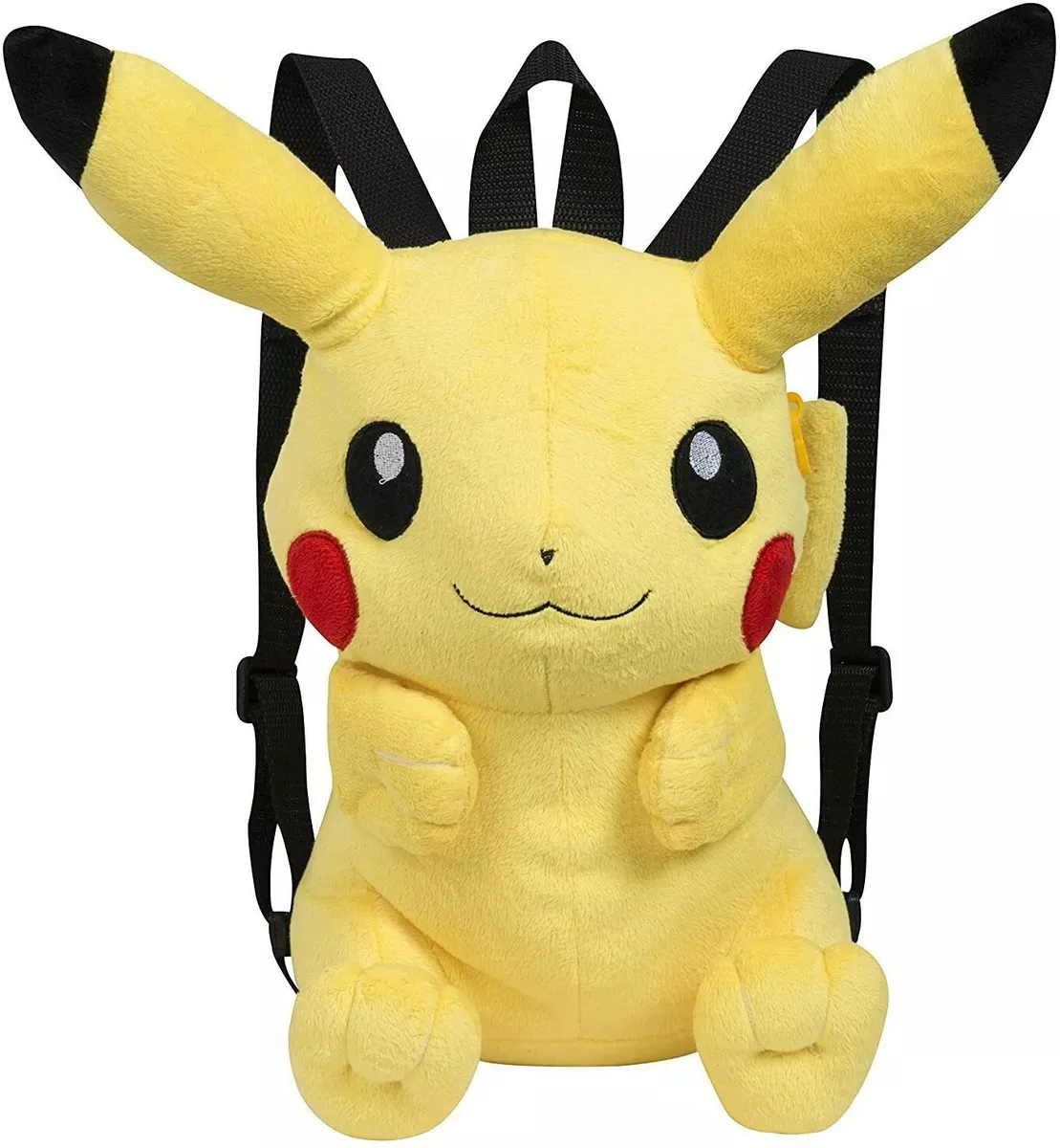 POKEMON PIKACHU CHARACTER SOFT TOY SCHOOL BAG BACKPACK 40 cm TALL ZIPPED  POUCH