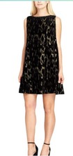 NWT Tahari Arthur S. Levine Metallic Burnout Dress Size 4