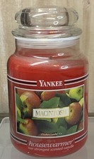 Yankee Candle Macintosh Black Band Large 22 Ounces Jar Candle Used 95% Full