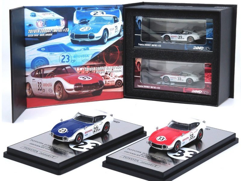 TOYOTA 2000GT (MF10) #23 & #33 - SCCA - 1968 - Box with 2