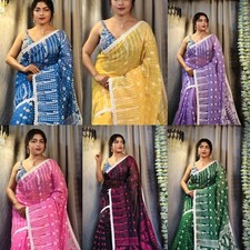 Women Cotton Saree with Separate Blouse piece