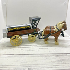 Vintage Ertl Die Cast Gas-A Fuel Horse-Drawn Tanker Wagon Locking Coin Bank