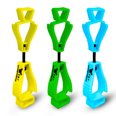 Glove Guard Clip 3-Pack, Heavy-Duty Spring-Loaded Rotating Work Belt Holder