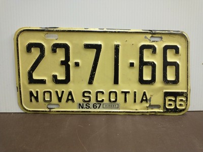 1967 Nova Scotia License Plate Tag Original Ebay