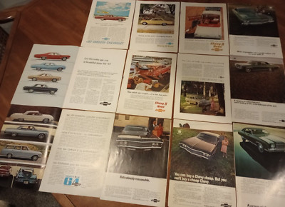 Vintage Print Ad National Geographic CHEVROLET car ads - LOT 12 DIFFERENT