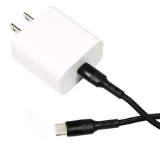 Type C 20W Fast Wall Charger with Heavy Duty Braided Cable for iPhone 15 Samsung
