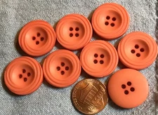 8 Concave Melon Plastic Sew-through Buttons 13/16" 20.6mm 8720