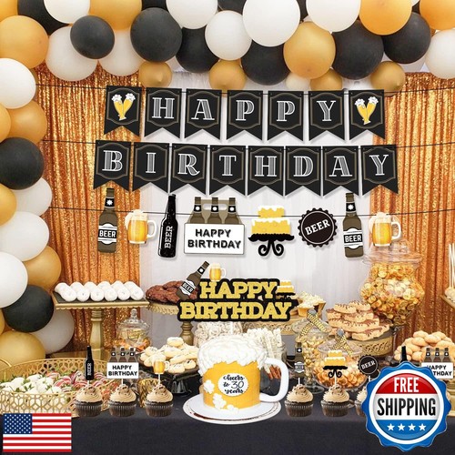 Beer Birthday Party Decorations, Cheers and Beers Happy Birthday Party Banner - Picture 4 of 5