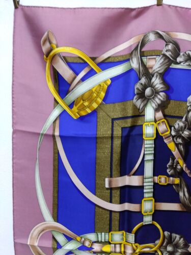 HERMES Carre 90 Vintage scarf Grand Manege 100% Silk Pink from Japan - Picture 2 of 16