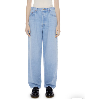 Mother SNACKS! The Pleated Fun Dip Puddle Straight Leg Jeans Size 26 NWOT