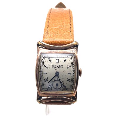 Vintage Pink Gold-Filled Gruen Veri-Thin Precision Watch with Case