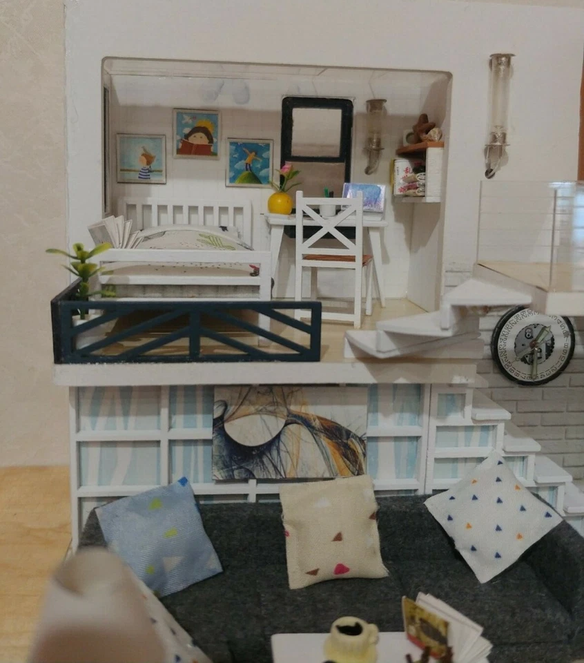 CUTEBEE 1/24 Casa Delle Bambole in miniatura Happy time custom personalizzato. - Immagine 2 di 4