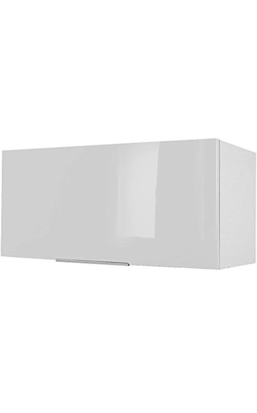 Mobile alto da cucina sopra cappa, Altro, bianco brillante, 80 x 34...