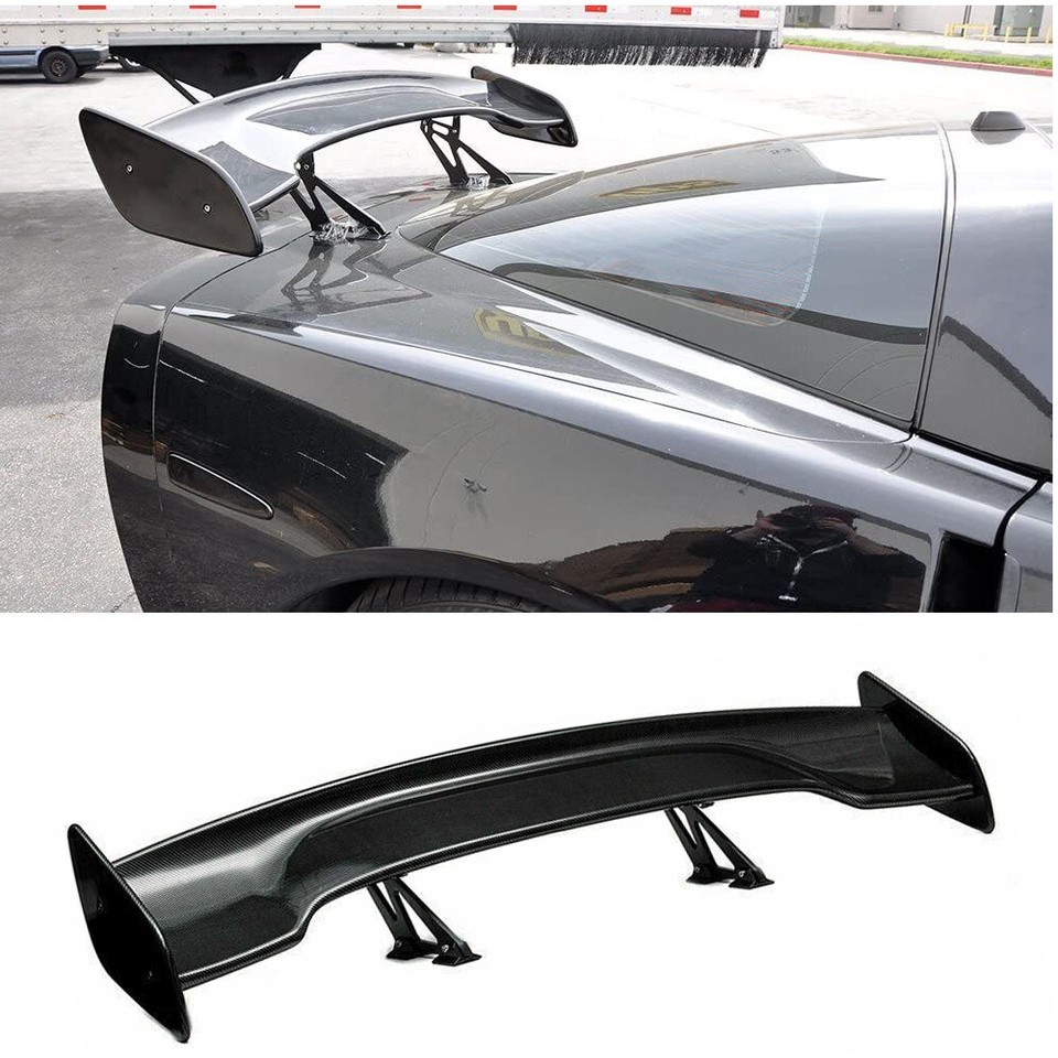 Carbon Fiber Style Universal Rear Trunk lid Spoiler Wing Lip ABS Fit ...