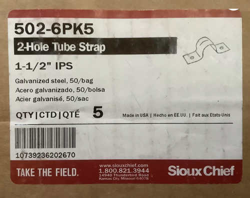 50 pezzi! Sioux Chief Cinghia per tubi a 2 fori 1-1/2" IPS EMT morsetti per tubi condotti - Foto 3 di 3