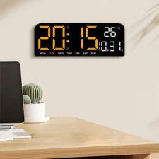 10" Digital LED Desk Alarm Clock Large Display Wall Clock Temperature Date Timer