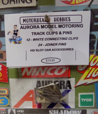 AURORA MODEL MOTORING TRACK CONNECTORS, 12 CONNECTING CLIPS  24 JOINER PINS