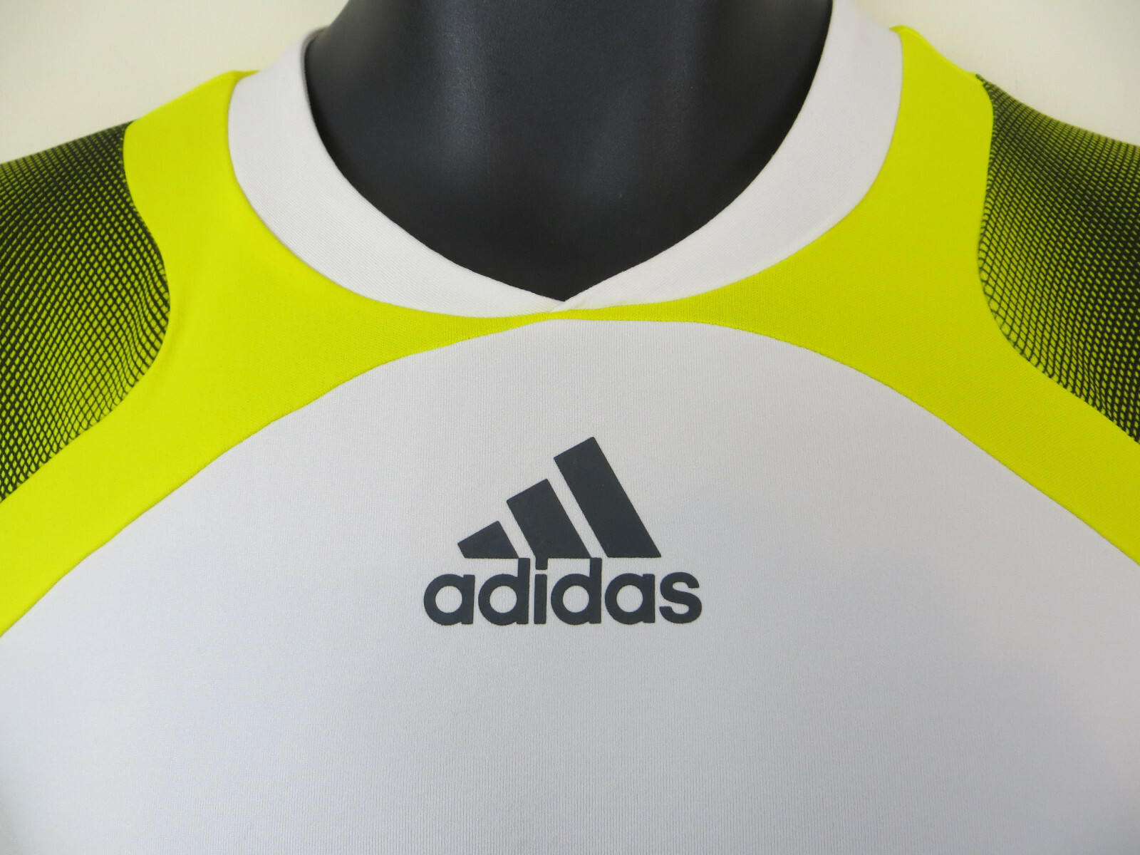 Adidas Barricade Football Shirt Jersey Top White Yell… Gem
