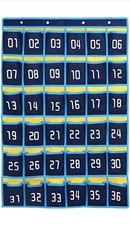 Numbered Classroom Sundries Closet Pocket Chart for Cell Phones Holder Wall Door
