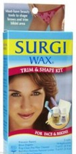 1 Box SURGI WAX Trim  Shape Kit, for FACE  BIKINI, Brow Shapers, Pre-Wax