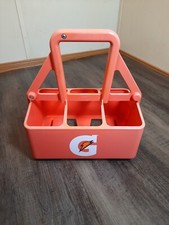Gatorade 6 pack 32oz Sport Water Squeeze Bottle Carrier Case Lightning Bolt b