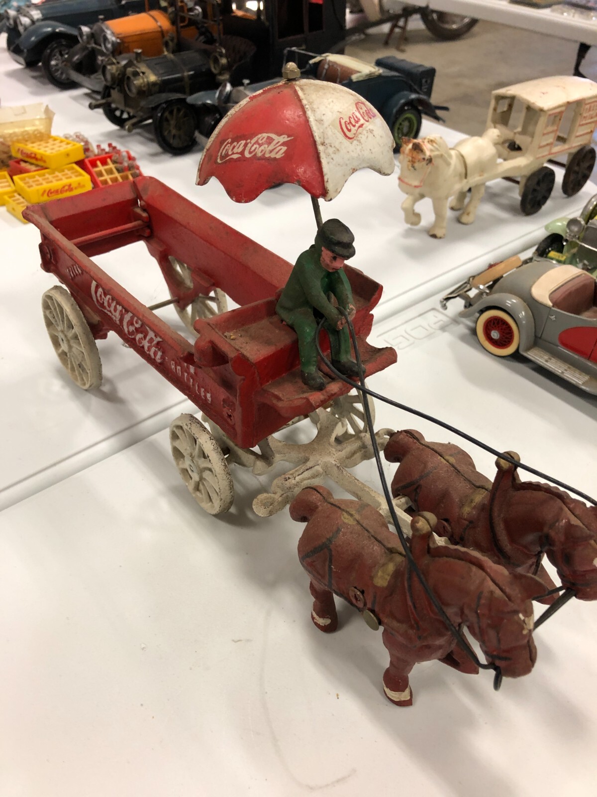 Cast Iron Horse Drawn Coca Cola Wagon eBay