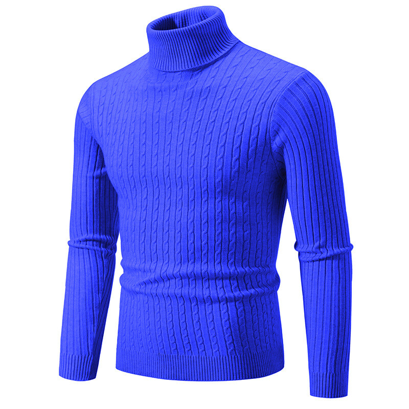 Men’s Warm Turtleneck Knit Sweater for Autumn Winter Asian Sizing