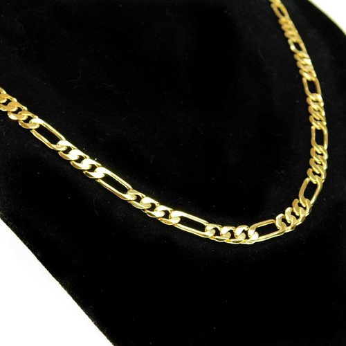 Mens 18k Gold Plated Figaro Choker 20 