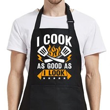 Cooking Gifts for Men, Funny Aprons for Women with Pockets for Kitchen Baking