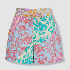 $295 Derek Lam 10 Crosby Women's Orange Floral Paperbag Casual Shorts Size 2