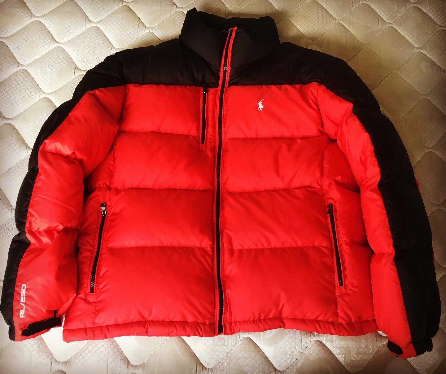 Vintage 90s Polo Ralph Lauren RL250 Goose Down Puffer Jacket/Men's Red/Black XL